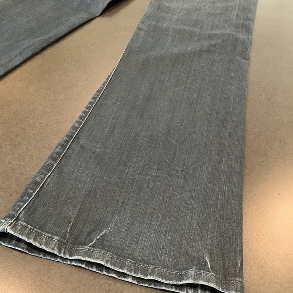 Miss Me Wide Leg Flare Jeans Lawrence Dark Wash Crackle Fade JP4531 Low Rise - Picture 11 of 16